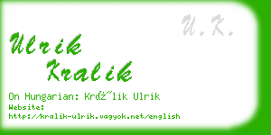 ulrik kralik business card